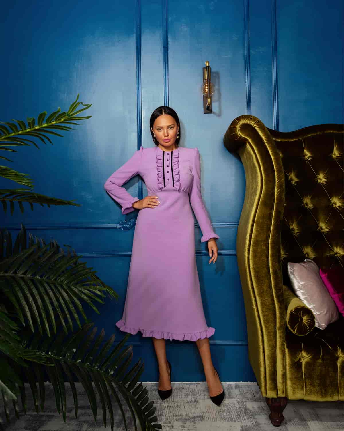 Lilac midi dress