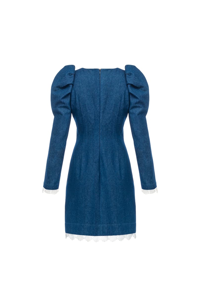 Denim dress with lace