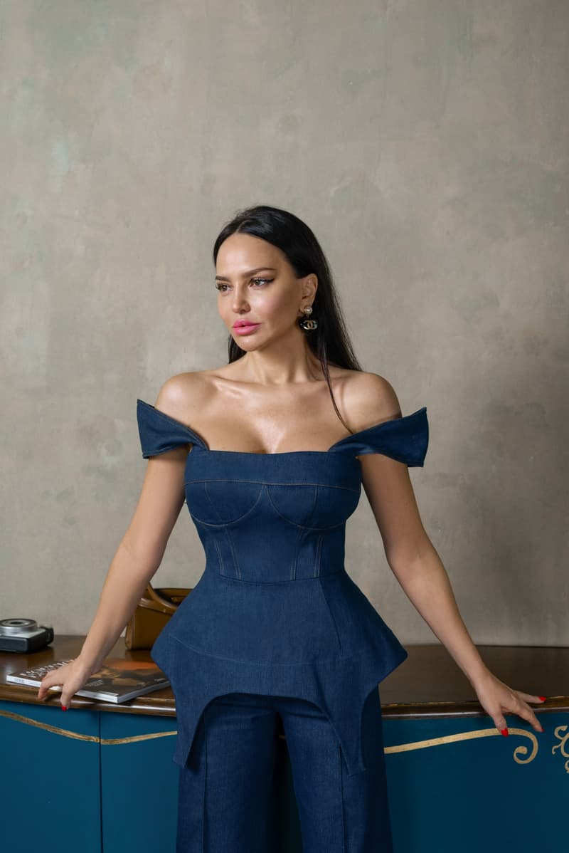 Corset denim top