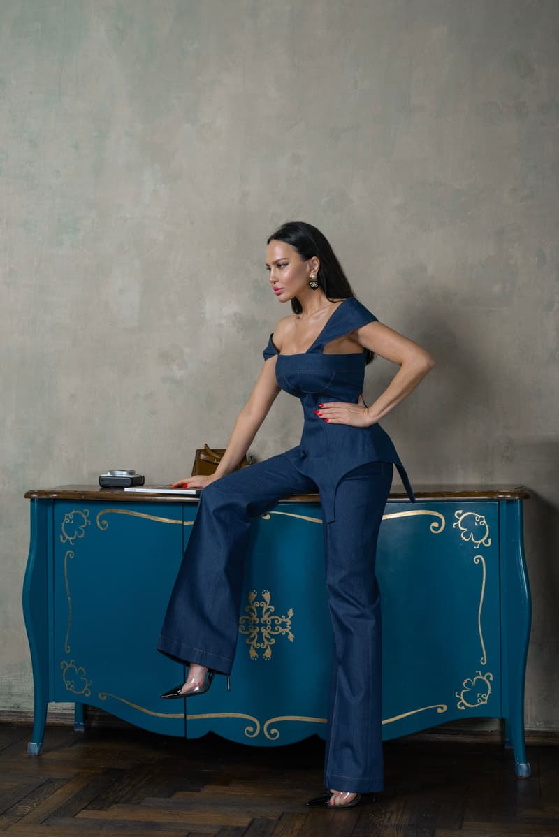 Corset denim top