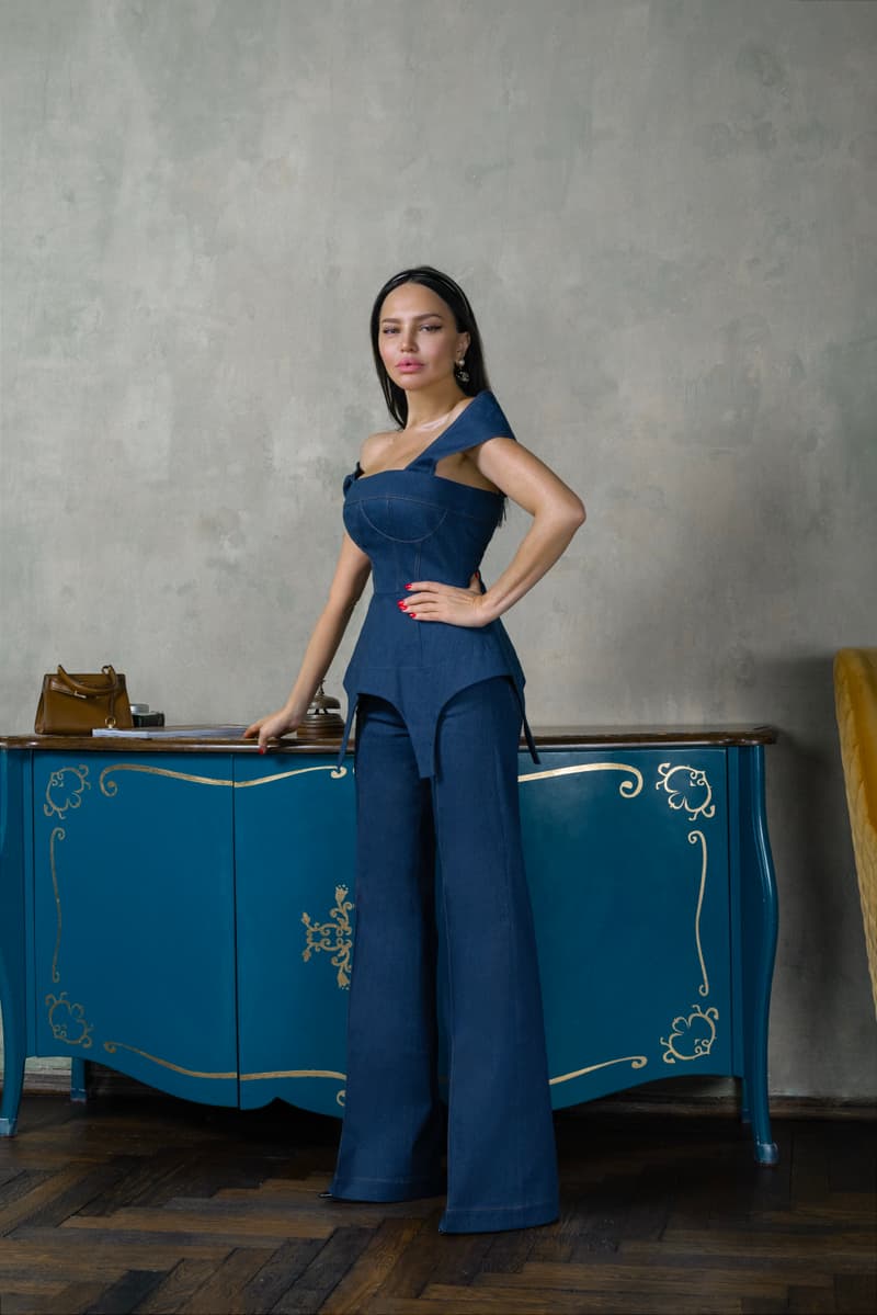 Corset denim top