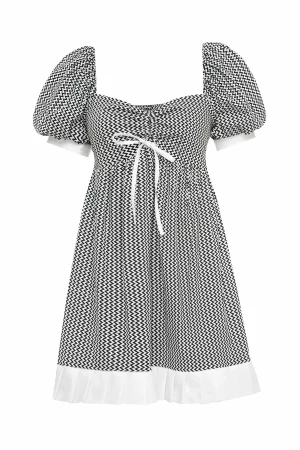 Cotton dress with zigzag lantern sleeve - Image 2