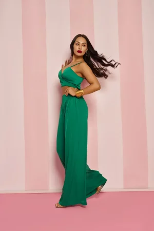 Green suit (strap top and wide pants) - Image 4