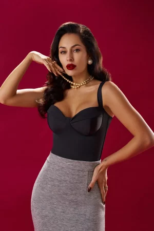 Black bodysuit with cups - Image 4