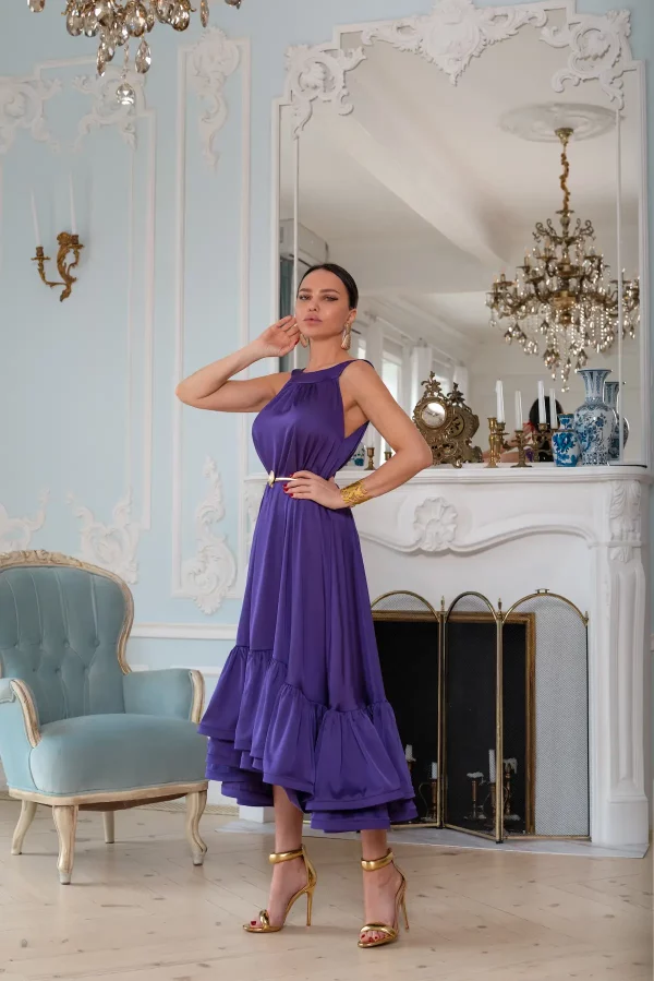 Free-cut sundress in purple