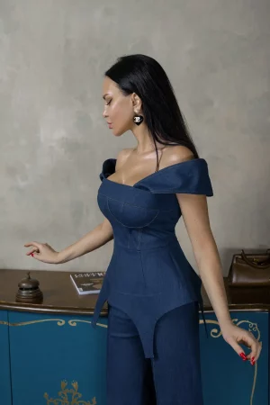 Corset denim top - Image 4