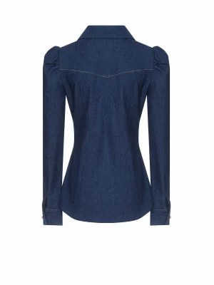 A fitted denim shirt with buttons in a classic cut - Image 3