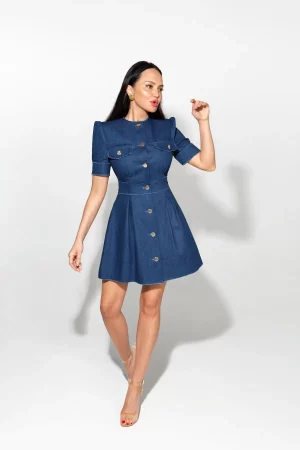 Short sleeve denim dress