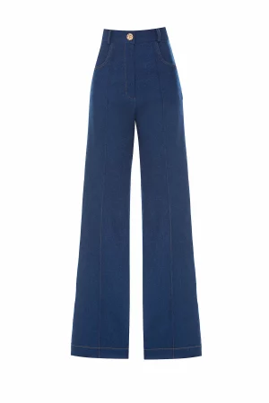 Flare jeans with orange thread - Image 2