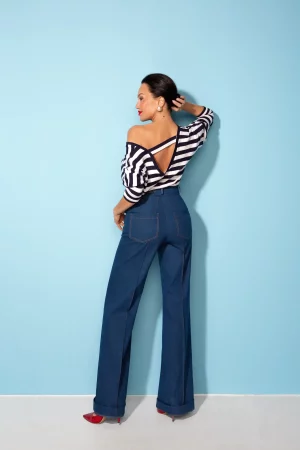 Flare jeans with orange thread - Image 7