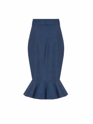 Denim pencil skirt with a frill - Image 3
