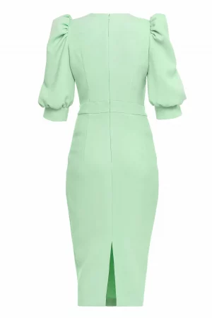Sheath dress mint with lantern sleeve - Image 3