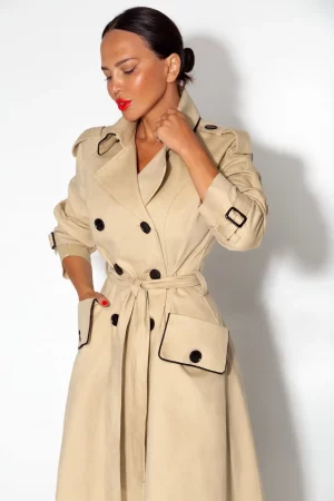 Cloak with contrasting trim - Image 5