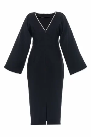 Sheath dress with wide sleeves and back zip - Image 5