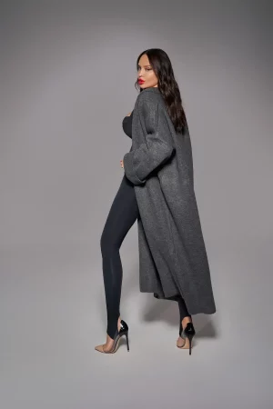 Grey long oversized cardigan - Image 7