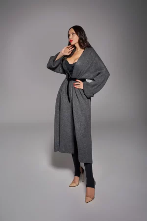 Grey long oversized cardigan - Image 8