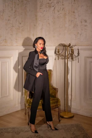 Black tuxedo with tapered trousers - Image 2