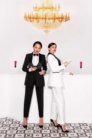 White tuxedo with tapered pants - Image 4