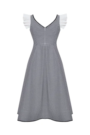 Long sundress with wings in cotton with graphic print - Image 4